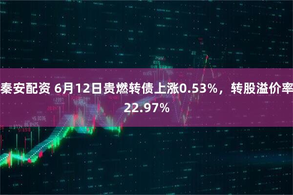 秦安配资 6月12日贵燃转债上涨0.53%，转股溢价率22.97%